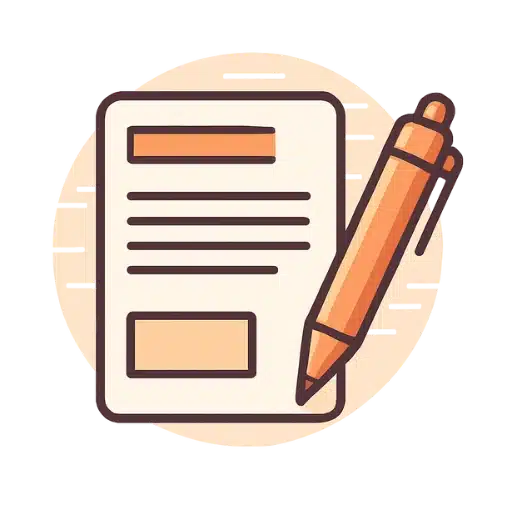 Illustrated contract document with a pencil, representing licensing agreements or publishing contracts.